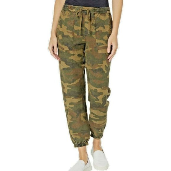 BLANK NYC | Women's Camo Linen Drawstring Jogger - Picture 1 of 13